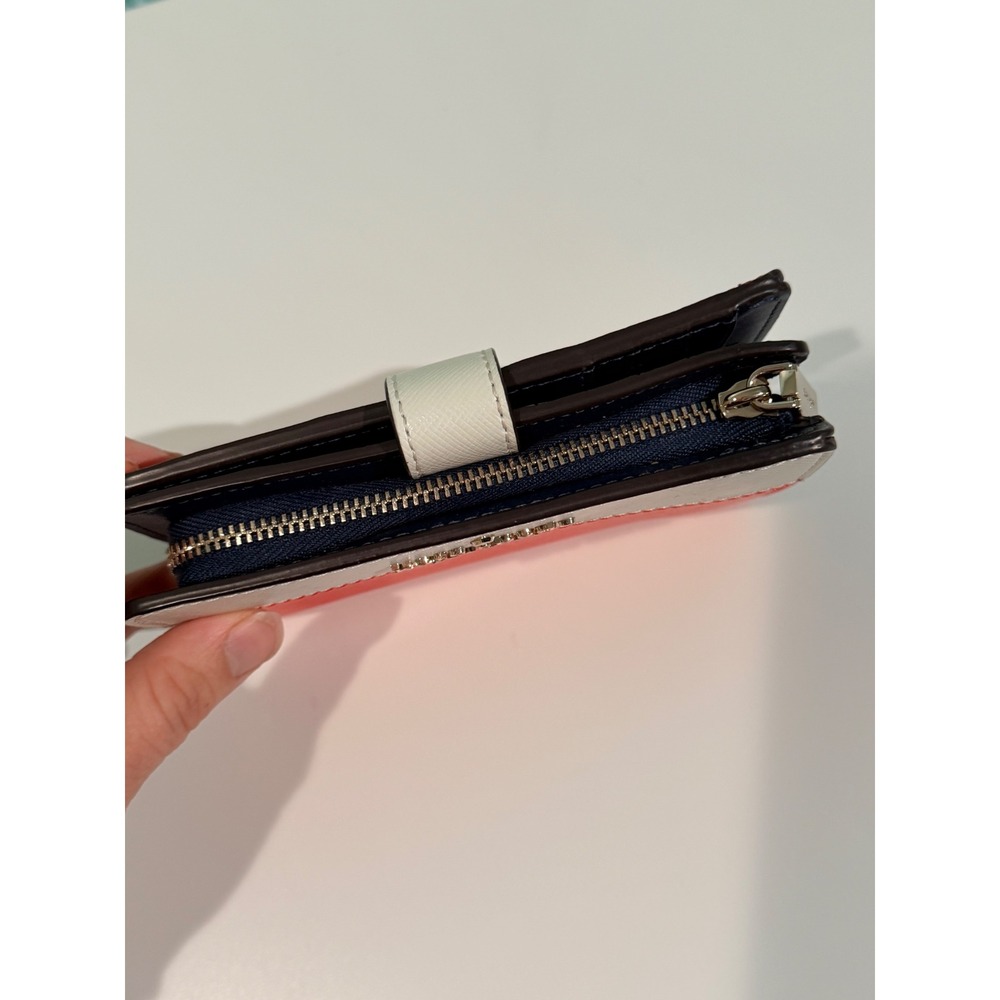 Kate Spade New York Colorblock Saffiano Leather Bifold Wallet Red White Navy View 3